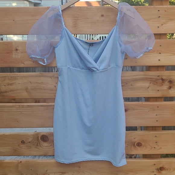 NWT Missguided organza milkmaid mini dress - Picture 3 of 9